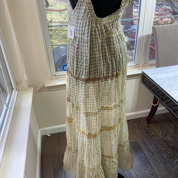 Free People Women’s Midnight Dance Printed Cotton Maxi Dress Light Grey XS - Picture 13 of 16